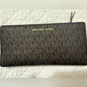 Michael Kors brown with pink wallet